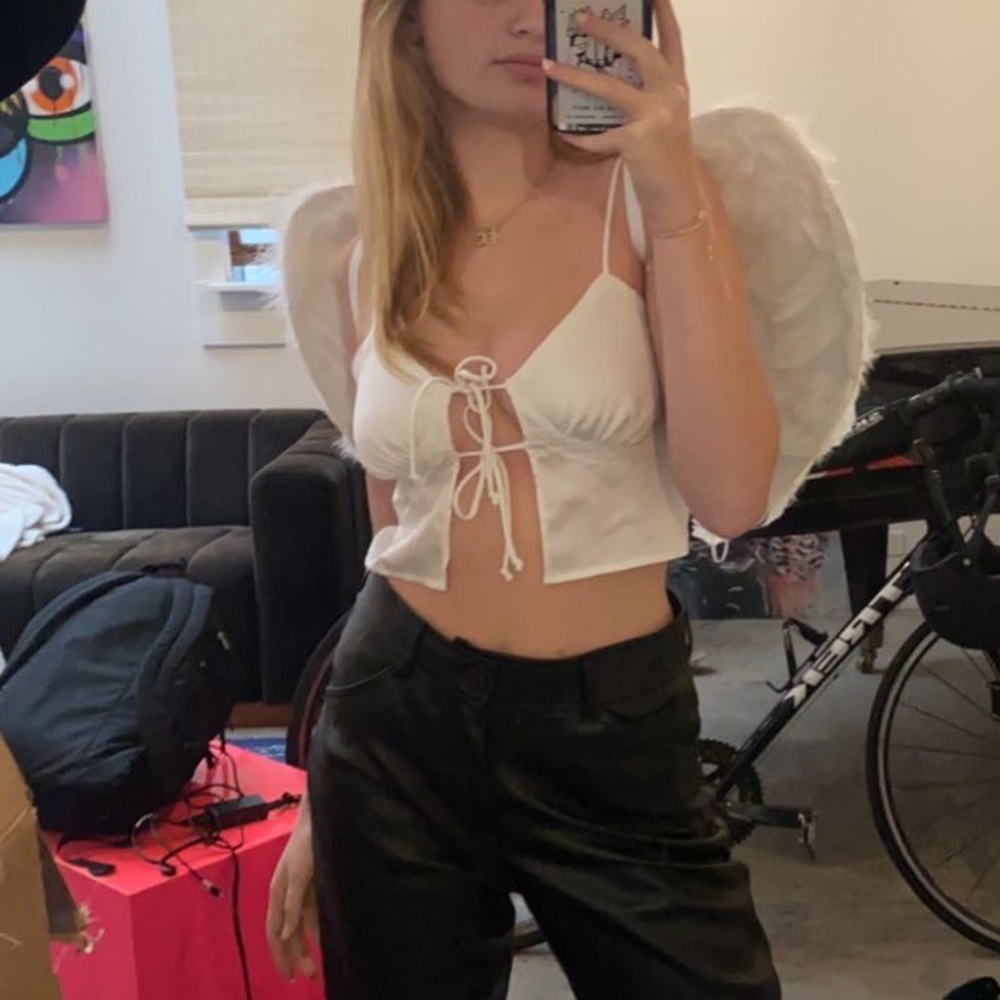 GREY BANDIT front tie top